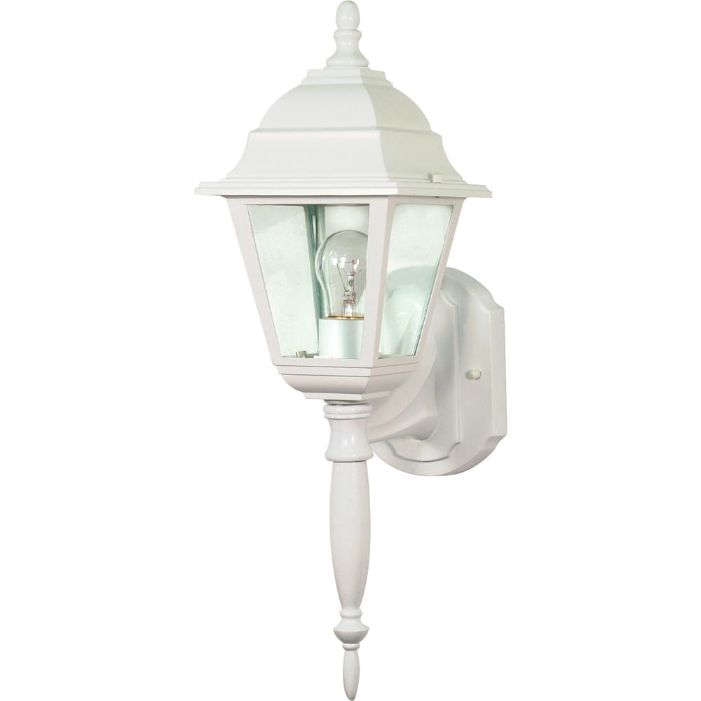 Nuvo Lighting 60/540  Briton - 1 Light - 18" - Wall Lantern with Clear Seed Glass in White Finish